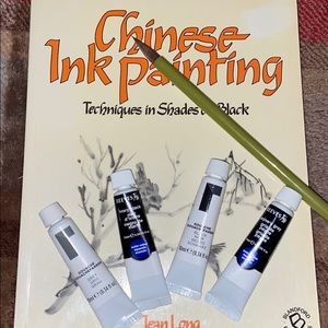 Chinese ink painting book +free paint /brush